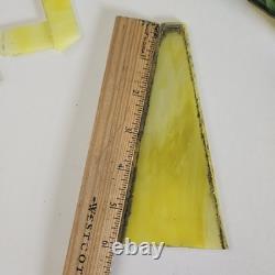 VTG 1920's Arts & Crafts Leaded Slag Glass Shade PROJECT Piece Yellow Green 20