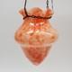 Vtg 1930s Art Deco Spatter Glass Hanging Lamp Shade Orange White Acorn Pendant