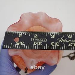 VTG 1930s Art Deco Spatter Glass Hanging Lamp Shade Orange White Acorn Pendant