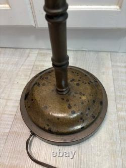 VTG 1950s MCM Solid Brass 52 Floor Lamp with Swing Arm & Original Bell Shade