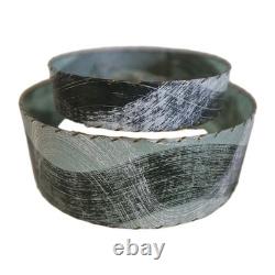 VTG 50's MCM Fiberglass Atomic Lamp Shade Double Two Tier Teal Swirl Pattern 17