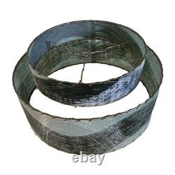 VTG 50's MCM Fiberglass Atomic Lamp Shade Double Two Tier Teal Swirl Pattern 17