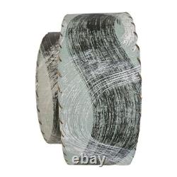 VTG 50's MCM Fiberglass Atomic Lamp Shade Double Two Tier Teal Swirl Pattern 17