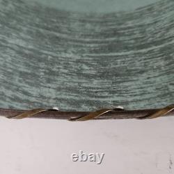 VTG 50's MCM Fiberglass Atomic Lamp Shade Double Two Tier Teal Swirl Pattern 17