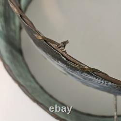 VTG 50's MCM Fiberglass Atomic Lamp Shade Double Two Tier Teal Swirl Pattern 17