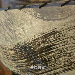 VTG 50's MCM Fiberglass Atomic Lamp Shade Double Two Tier Teal Swirl Pattern 17