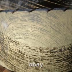 VTG 50's MCM Fiberglass Atomic Lamp Shade Double Two Tier Teal Swirl Pattern 17