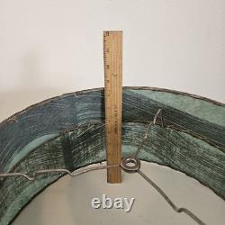 VTG 50's MCM Fiberglass Atomic Lamp Shade Double Two Tier Teal Swirl Pattern 17