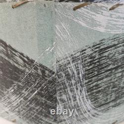 VTG 50's MCM Fiberglass Atomic Lamp Shade Double Two Tier Teal Swirl Pattern 17