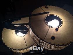 VTG 50s MAJESTIC Z BOOMERANG LAMP FIBERGLASS SHADES MID CENTURY MODERN RETRO