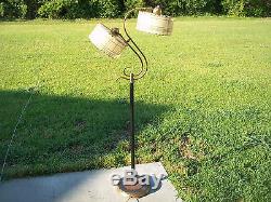 VTG 50s Z MAJESTIC FLOOR LAMP FIBERGLASS SHADES MID CENTURY MODERN ATOMIC