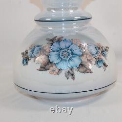 VTG Accurate Casting Co. Hurricane Lamp Blue Floral Shade