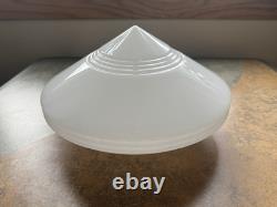 VTG Art Deco Milk Glass Globe Lamp Shade Chandelier Cone Shape UFO