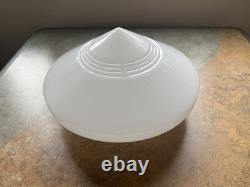 VTG Art Deco Milk Glass Globe Lamp Shade Chandelier Cone Shape UFO