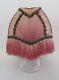 Vtg Art Deco/nouveau Pink Silk Fringed Clip On Lampshade