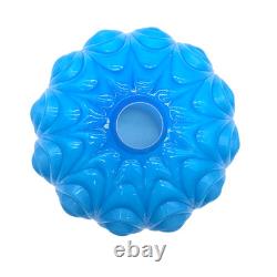 VTG Blue Drape Glass Ball Globe Shade Quilted GWTW Cased Hurricane Lamp Shade 9