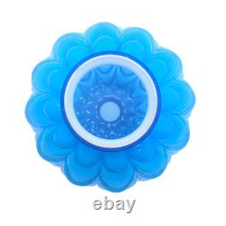 VTG Blue Drape Glass Ball Globe Shade Quilted GWTW Cased Hurricane Lamp Shade 9