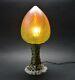 Vtg Bohemian Art Novueau 1920's Lamp With Iridescent Glass Shade