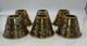 Vtg Brass Lamp Shades Mini Star Cutouts Mid Century Modern Heavy Set Of 6