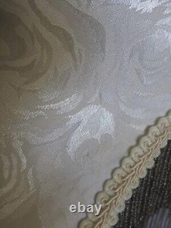 VTG Dale Tiffany Cream Heart Floral Glass Beaded Fringe Boudoir Lamp Shade READ