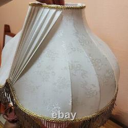 VTG ELEGANT Capodimonte Fabric Lamp shade with Glass Fringe SHADE ONLY (no lamp)