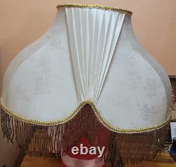 VTG ELEGANT Capodimonte Fabric Lamp shade with Glass Fringe SHADE ONLY (no lamp)