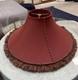 Vtg Frederick Cooper Rusty Red Tweed & Fringes Trim Huge Lamp Shade Perfect