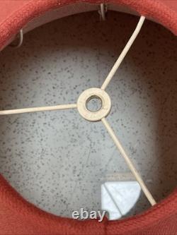 VTG Frederick Cooper Rusty Red Tweed & Fringes Trim HUGE Lamp Shade PERFECT