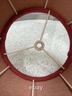 VTG Frederick Cooper Rusty Red Tweed & Fringes Trim HUGE Lamp Shade PERFECT