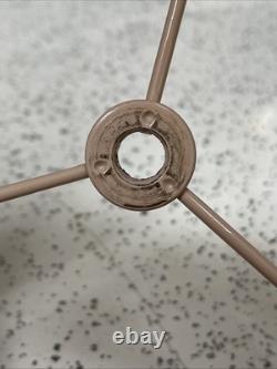 VTG Frederick Cooper Rusty Red Tweed & Fringes Trim HUGE Lamp Shade PERFECT