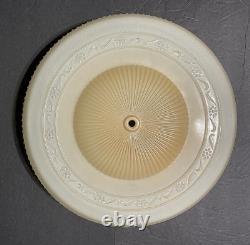 VTG Frosted opaque Glass ribbed Ceiling Light Fixture Lamp Shade Cover Round 14