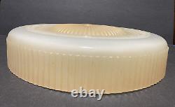 VTG Frosted opaque Glass ribbed Ceiling Light Fixture Lamp Shade Cover Round 14