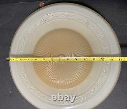 VTG Frosted opaque Glass ribbed Ceiling Light Fixture Lamp Shade Cover Round 14