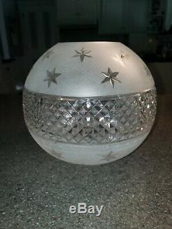 VTG. HEAVY Frosted Cut Crystal Glass Lamp Ball Globe Shade