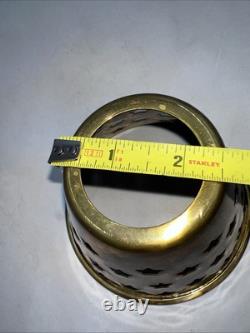 VTG IHI Brass Lamp Shades Star Cutouts Mid Century Modern Heavy Set of 6