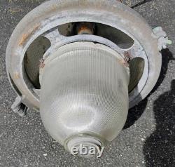 VTG. Industrial Large Gumdrop Shape Holophane Street Light withGlass Lamp Shades