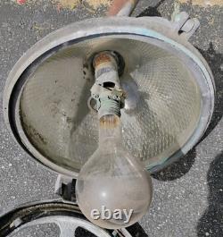 VTG. Industrial Large Gumdrop Shape Holophane Street Light withGlass Lamp Shades