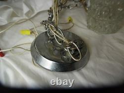 VTG MCM Hollywood Regency Double Swag Glass Globe Hanging Lights Ceiling Lamps