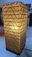 Vtg Mid Century Modern Fiberglass & Wicker Caged Design Organic Accent Lamp 21