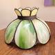 Vtg Slag Glass Lamp Shade Green Swirl 8 Panel Tiffany Pendant Shade Only Read