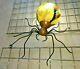 Vtg Spider Arachnid Lamp Sconce Light With Strata Italian Marble, Blown Shade