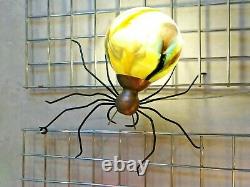 VTG Spider Arachnid Lamp Sconce Light with STRATA Italian Marble, Blown Shade