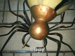 VTG Spider Arachnid Lamp Sconce Light with STRATA Italian Marble, Blown Shade