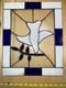 Vtg Stained Glass Tiffany Style Large White & Cobalt Hand Leaded Dove 12x15