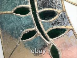 VTG Stained Glass Tiffany Style Large White & Cobalt Hand Leaded Dove 12x15