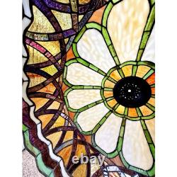 VTG Stained Glass Tiffany Style Shade Only Chandelier Lamp Light Art Deco 22