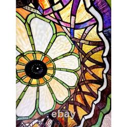 VTG Stained Glass Tiffany Style Shade Only Chandelier Lamp Light Art Deco 22