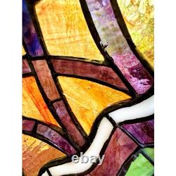 VTG Stained Glass Tiffany Style Shade Only Chandelier Lamp Light Art Deco 22