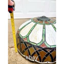 VTG Stained Glass Tiffany Style Shade Only Chandelier Lamp Light Art Deco 22