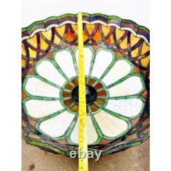 VTG Stained Glass Tiffany Style Shade Only Chandelier Lamp Light Art Deco 22